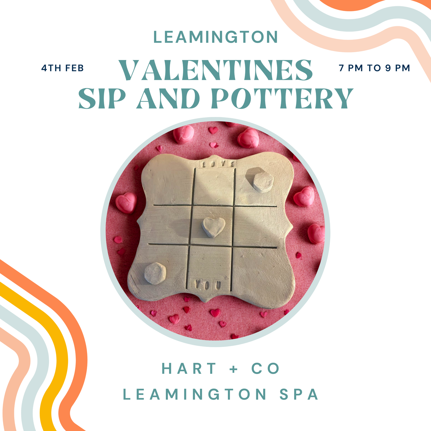Valentines Sip and Pottery Leamington Spa - 4th February 2026