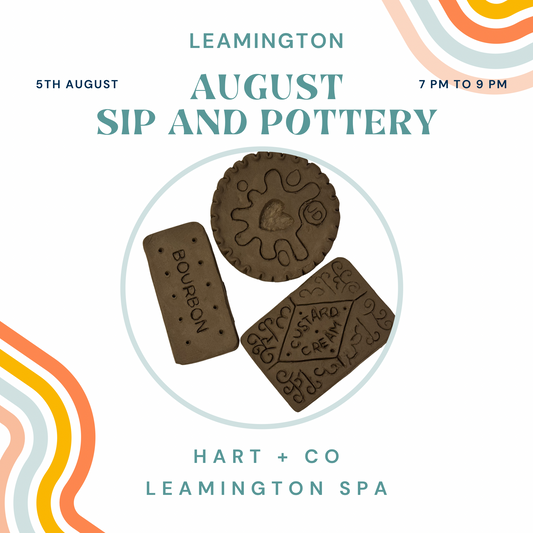 Sip and Pottery Leamington Spa - 5th August 2026